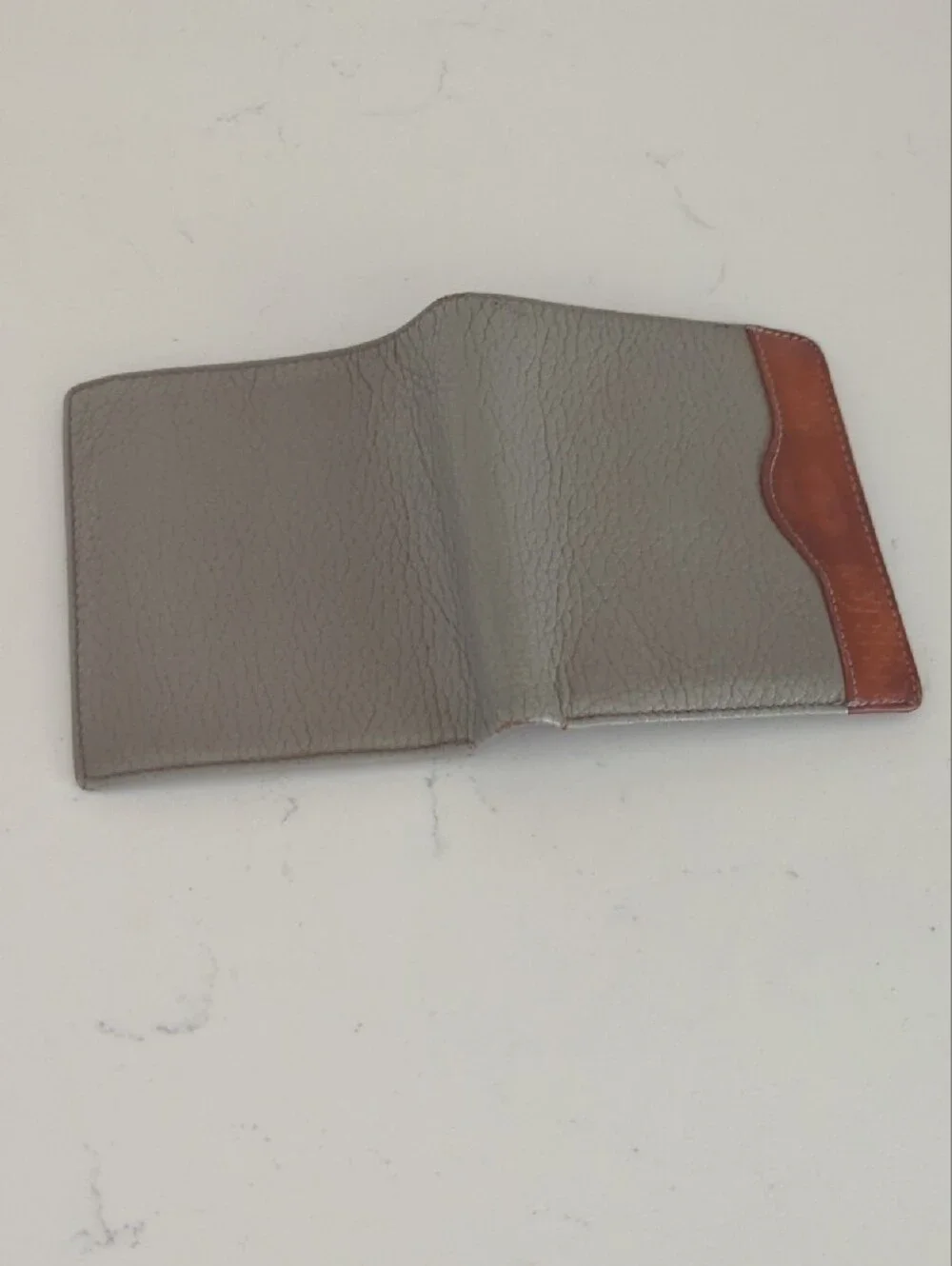 Dior Gray Leather Folded Card Wallet